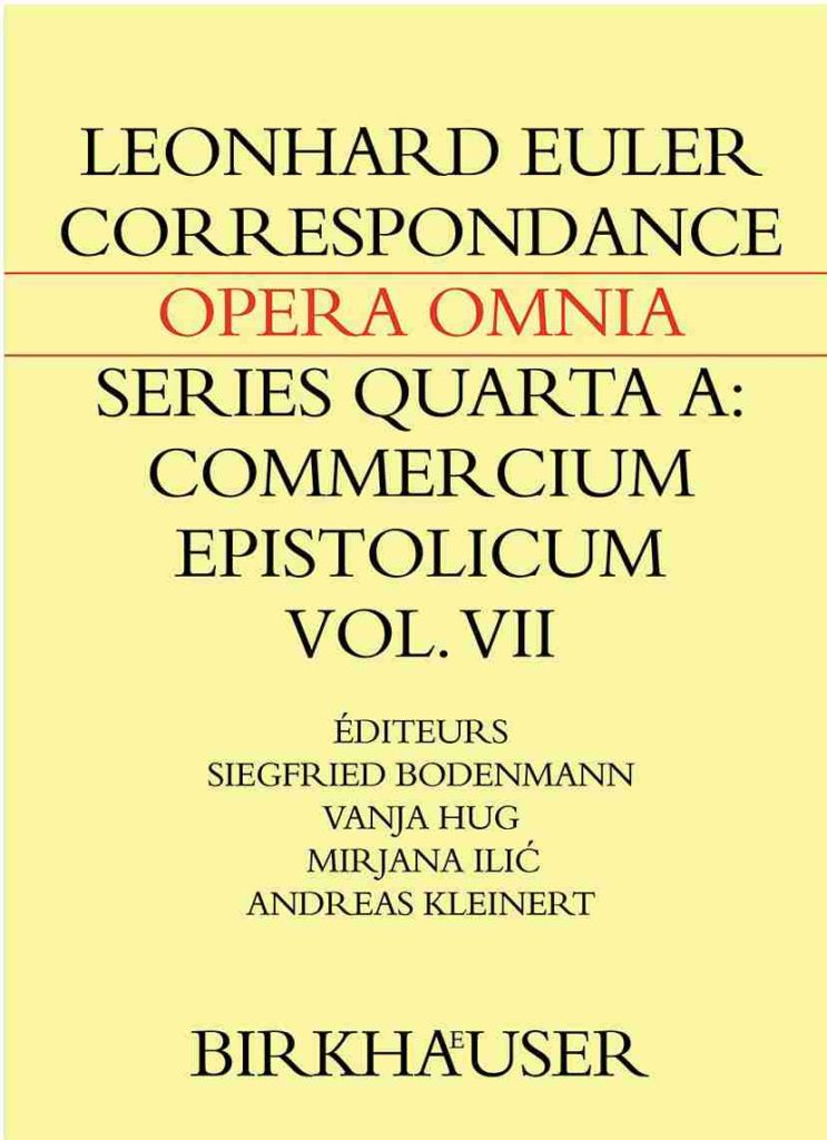 Correspondance de Leonhard Euler avec des savants romands